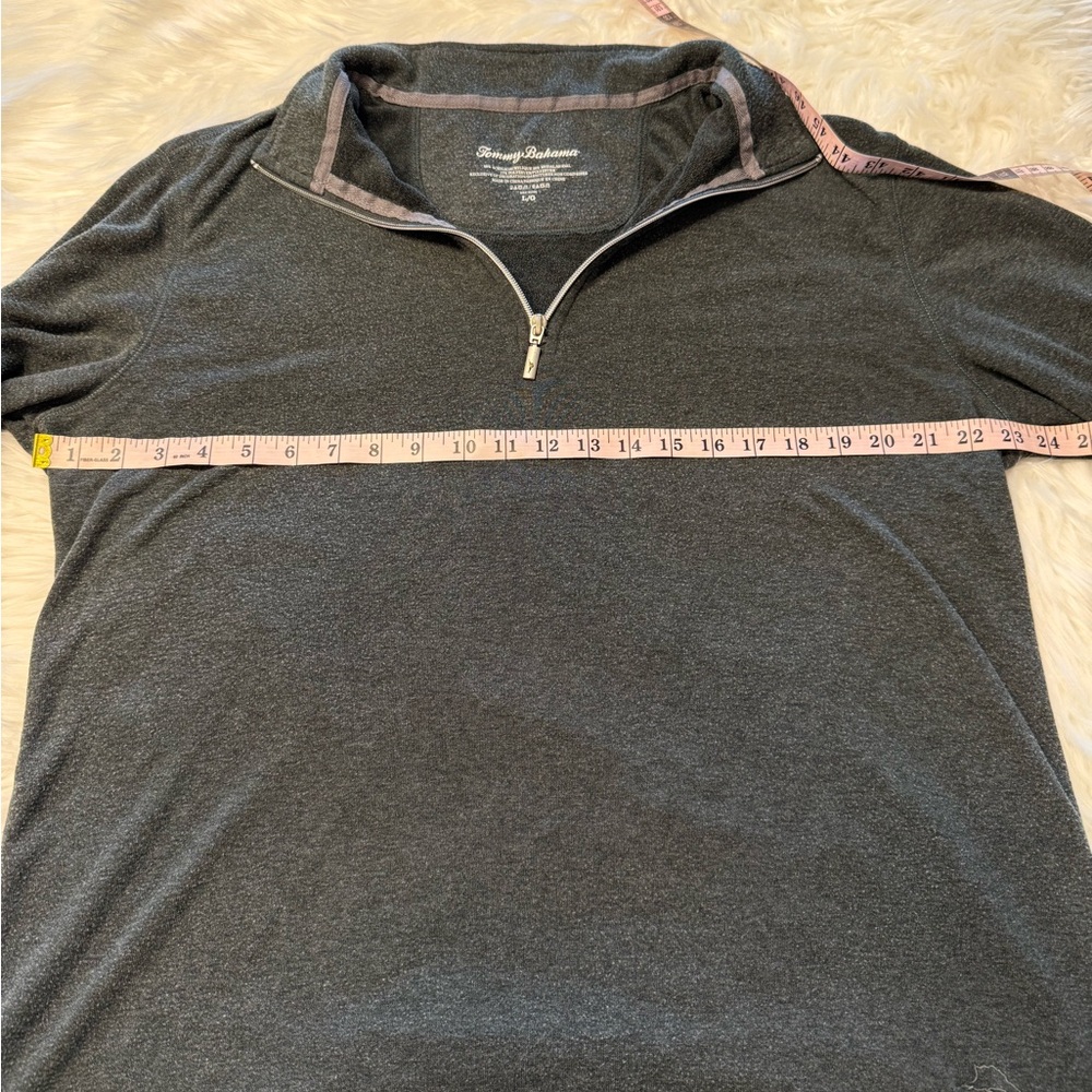 Tommy Bahama | Men’s Large Greenish-Gray Quarter Zip Sweater Soft - Picture 6 of 10